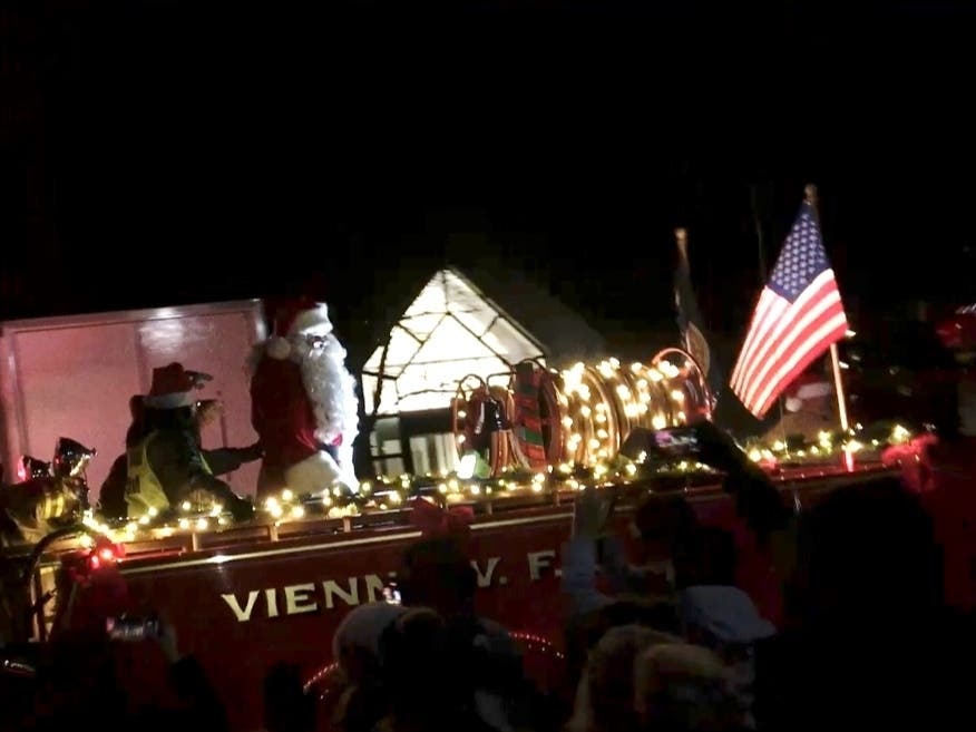 Santa visited the Church Street Holiday Stroll on the 1946 Maxim fire engine and will pay visits around town in December. 