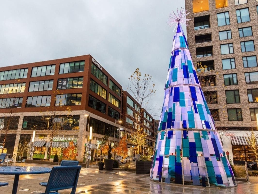 The Boro in Tysons will host various holiday events, including a giant snow globe installation, in December.