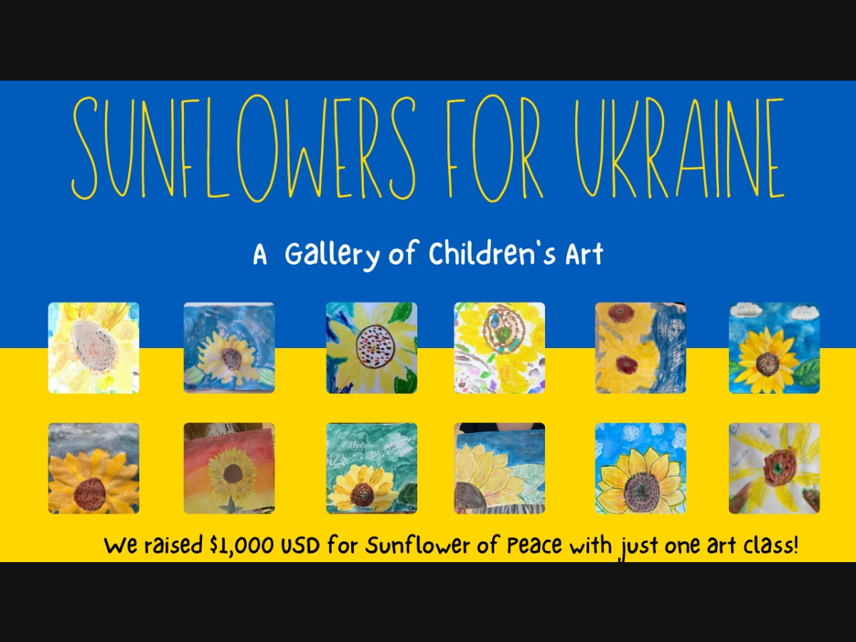 McLean teacher Pamela Saunders' virtual art class created art to show solidarity with Ukraine and support relief efforts.