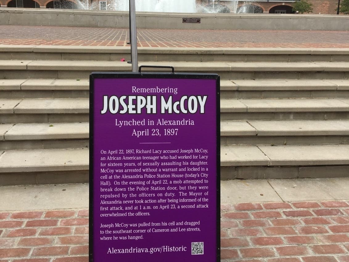 Joseph McCoy, a Black lynching victim, will be remembered on the 125th anniversary of the lynching in Old Town Alexandria.