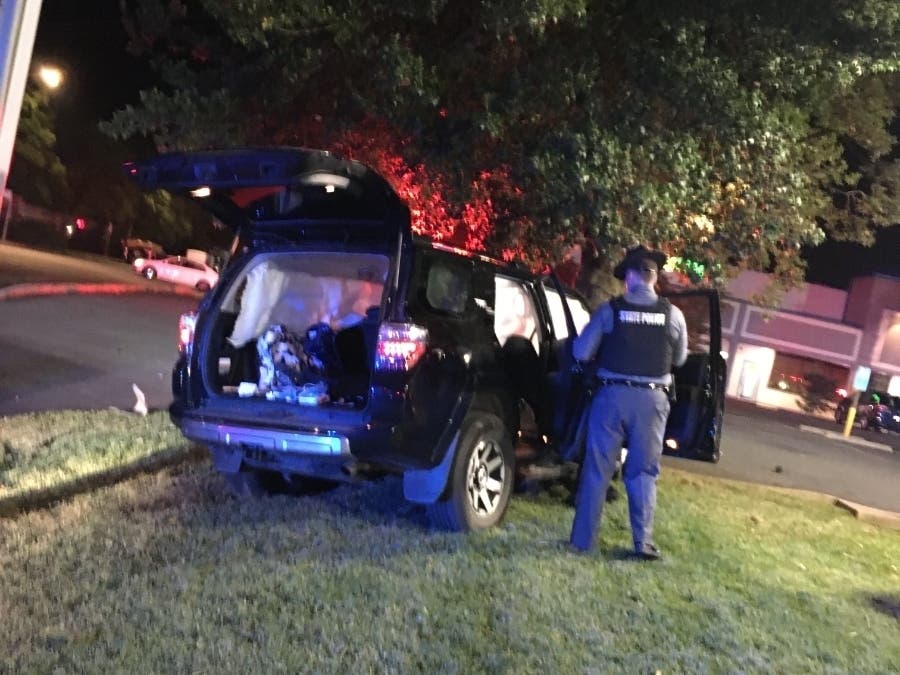 A man accused in a Richmond homicide was stopped at Richmond Highway and Sacramento Drive in Fairfax County after a pursuit by state police.