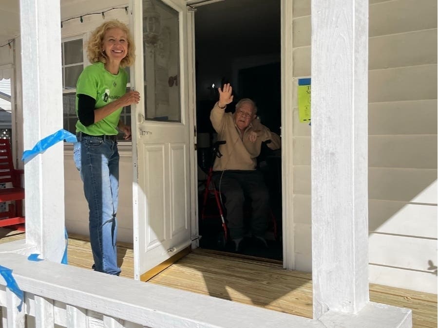U.S. Army veteran John Rinehart and his wife, Delia, received home repairs at their Pimmit Hills home thanks to a local Rebuilding Together affiliate and Lockheed Martin volunteers.