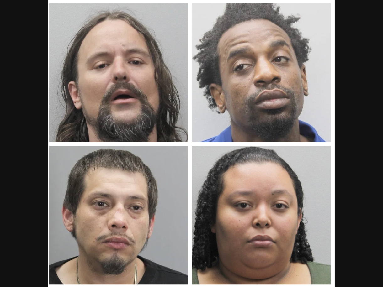 From top left clockwise: David Littlefield, Eric Thompson, Yuris Pineda Gallegos and Eric Rubio are charged in connection with a woman found dead in the Inova Mount Vernon Hospital parking lot.