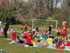 Students at Colvin Run Elementary in Vienna view the partial solar eclipse on Monday, April 8. 