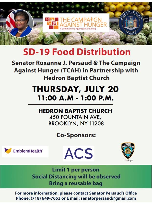 Jul 20 SD 19 Food Distribution Brownsville, NY Patch