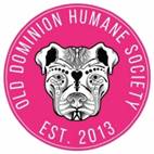 A pink circle with a dog head Description automatically generated