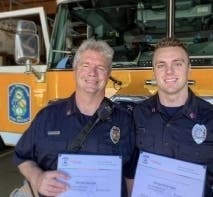 Michael Egan (left) and Jonathan Egan (right) will work Michael's final shift together on Halloween. 