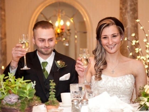 Sean and Casie on their wedding day four years ago. 