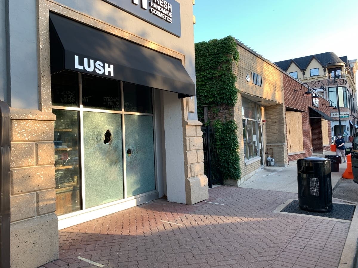 Naperville's Lush store was also looted Monday night. 