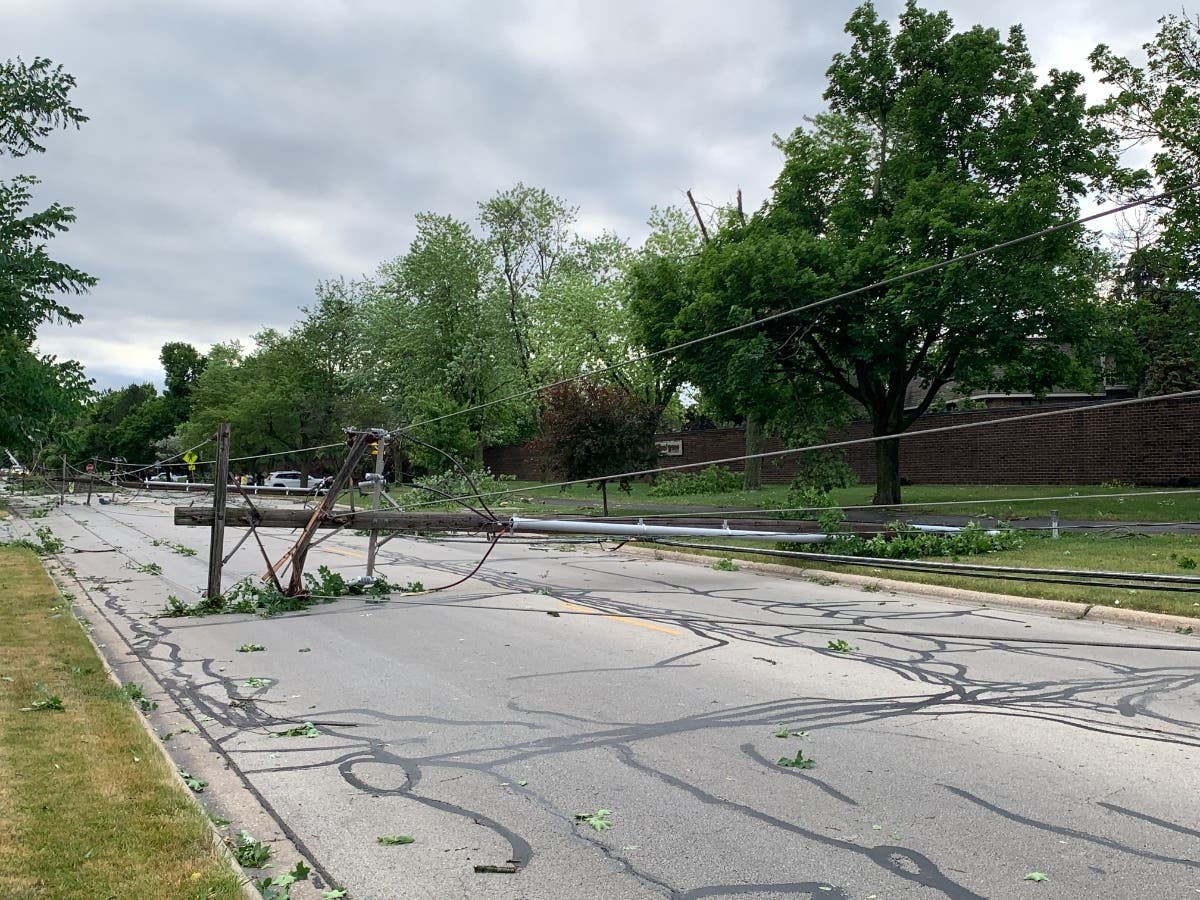Parts of Bailey Road remained closed Tuesday afternoon due to downed power lines from Sunday's EF-3 tornado. 