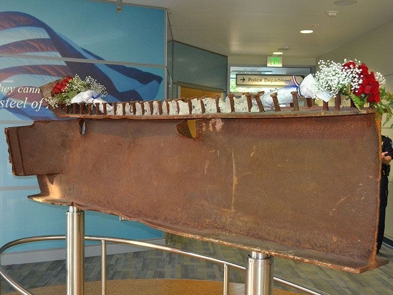 A 1,000-pound steel beam from the World Trade Center will be on display at College of DuPage Sept. 11. 