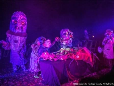Alien autopsies, acrobatics, zombie photos and a 15-foot werewolf are among the eerie attractions at All Hallow's Eve 2023. 