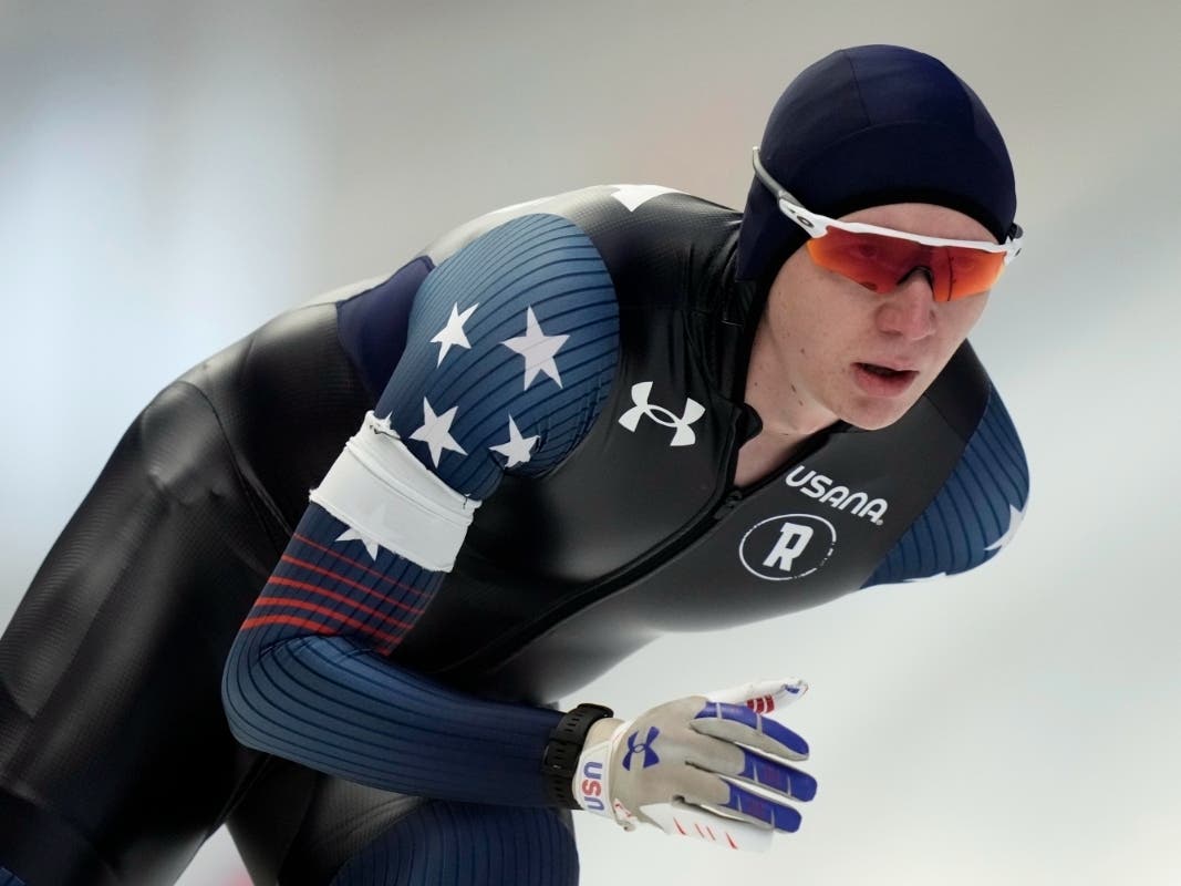 Ethan Cepuran, of Glen Ellyn, earned a silver medal in the men's team pursuit speedskating race in the 2026 Winter Olympic Games. 