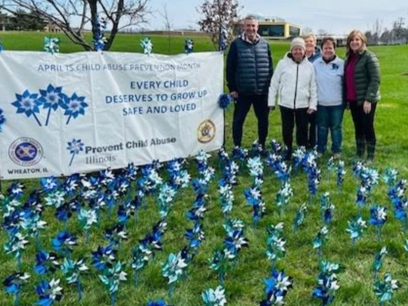 The Pinwheel Garden will be on display throughout the month of April outside of the DuPage County administrative building. 