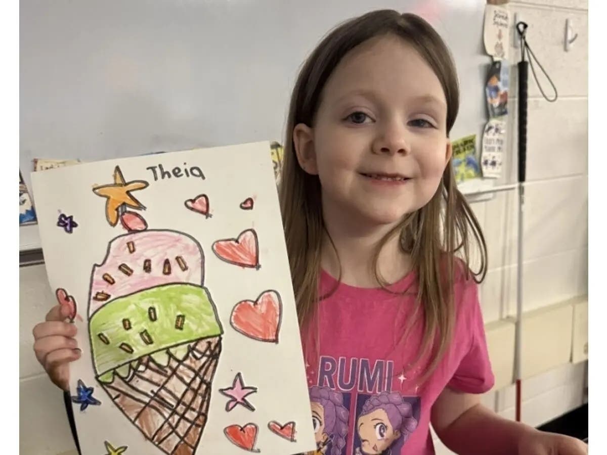 Theia Rose, 8, legally blind from congenital glaucoma, paints tactile images for people like her, vies for 'Most Artistic Kid' title