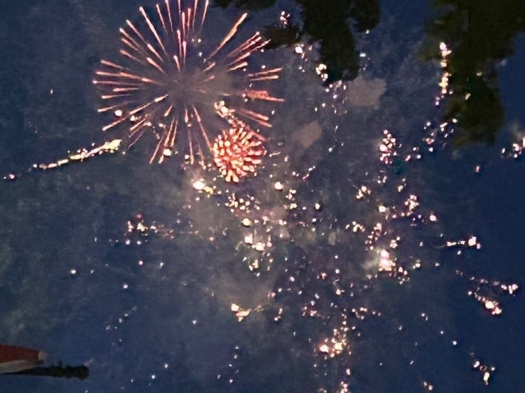 The fireworks show will be postponed until a later date.