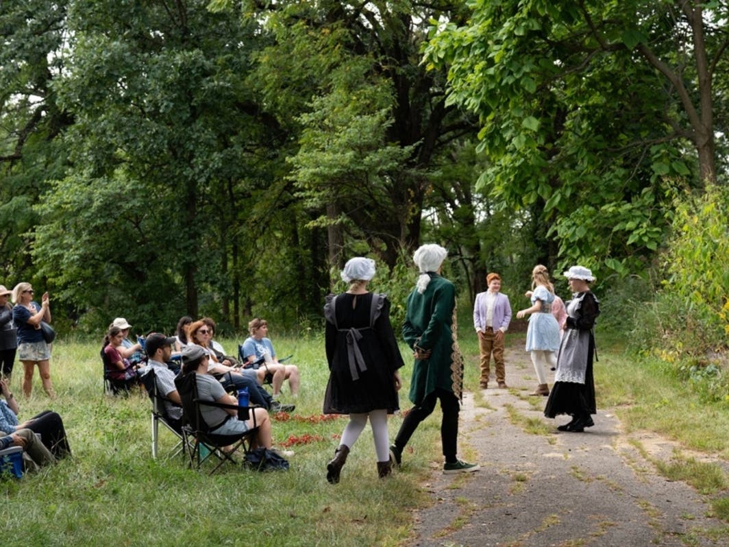 The full-length performances take place during a 1.5-mile walk through the Arboretum Grounds. A low-impact walk date is also available. 