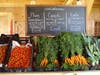 A typical CSA pick-up at Silverwood’s classic red barn, where members collect their weekly share of freshly harvested, certified organic vegetables.