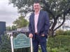 Eric Hawkes of William Raveis Real Estate at his Sponsor-A-Spot at Providence Highway and Eastern Ave.