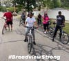 Mayor Katrina Thompson leads a weekly bike ride with Broadview residents for one hour.