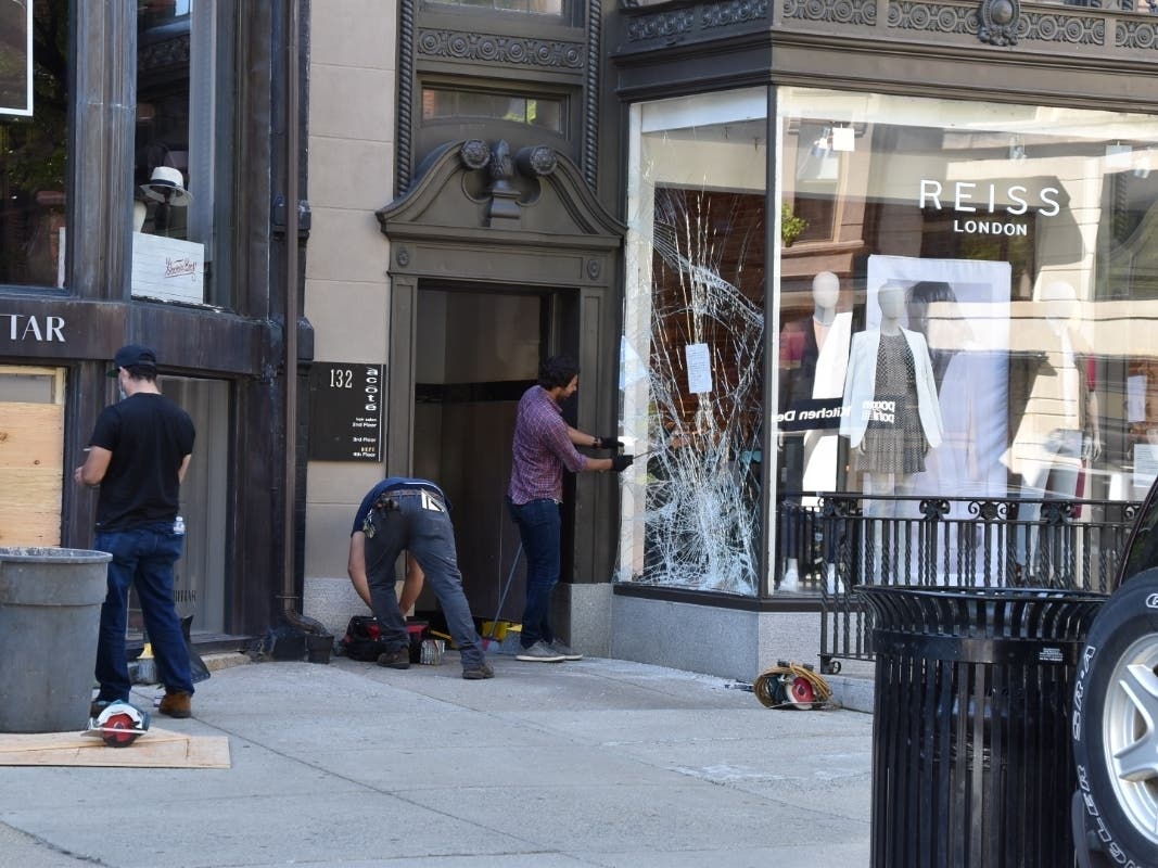 Boston Night Of Violence Damage: Cleanup Begins [Photos] | Boston, MA Patch