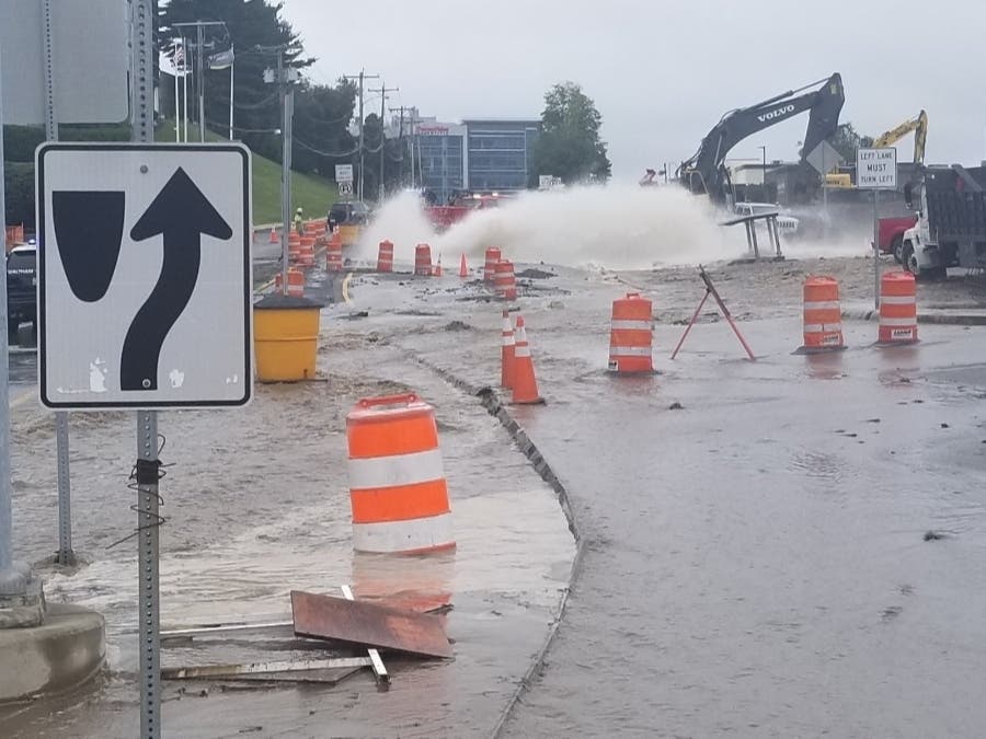 Water Main Break In Waltham Prompts Traffic, Delays | Waltham, MA Patch