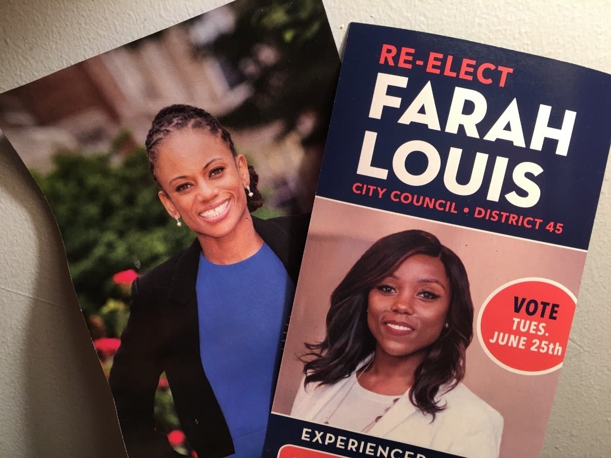 Farah Louis defeated Monique Chandler Waterman in a Democratic primary Tuesday, polls show. 