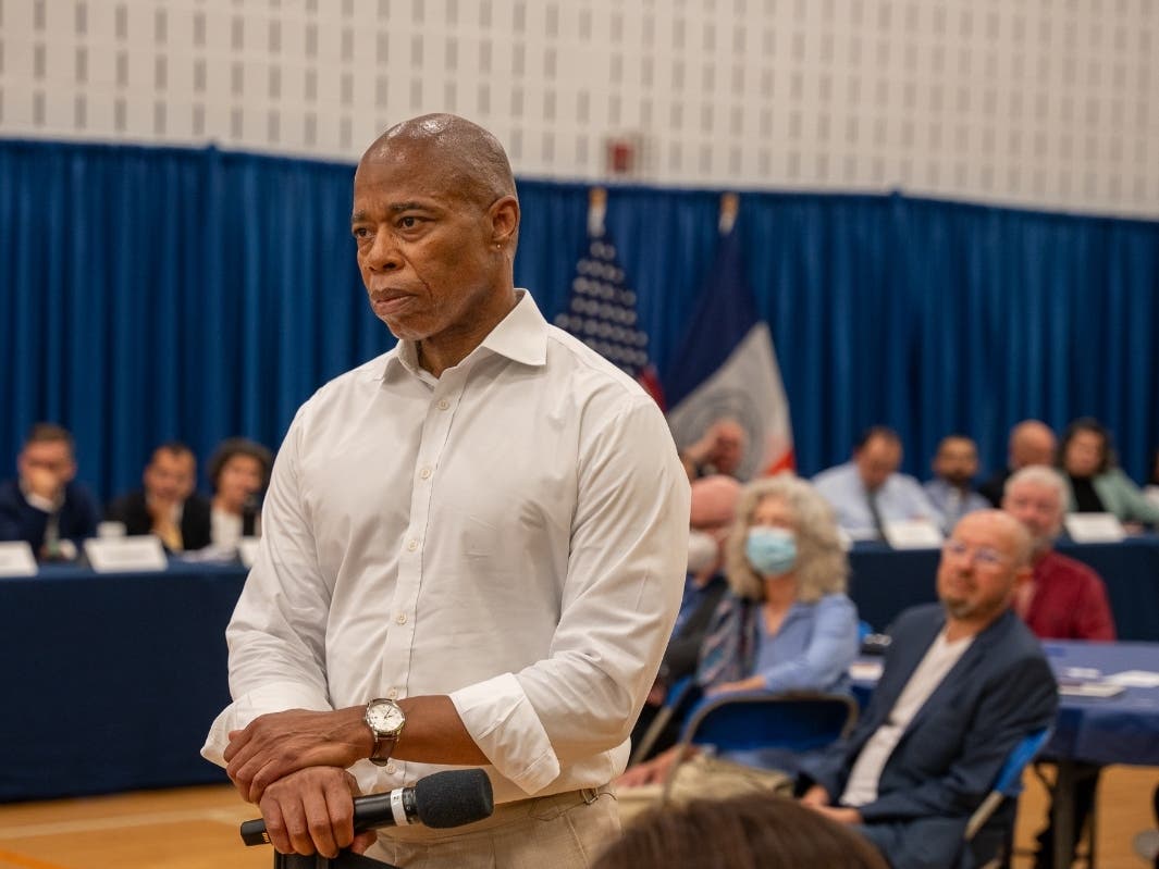 New York City Mayor Eric Adams hosts “Talk with Eric: A Community Conversation." P.S./I.S. 191 – The Riverside School for Makers and Artists, 300 West 61st St. on Sept. 6, 2023. 