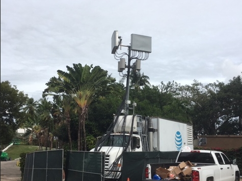 This Cell on Wheels (COW) at Bayfront Park is 1 of 6 AT&T has deployed too boost network performance for activities around the Big Game.