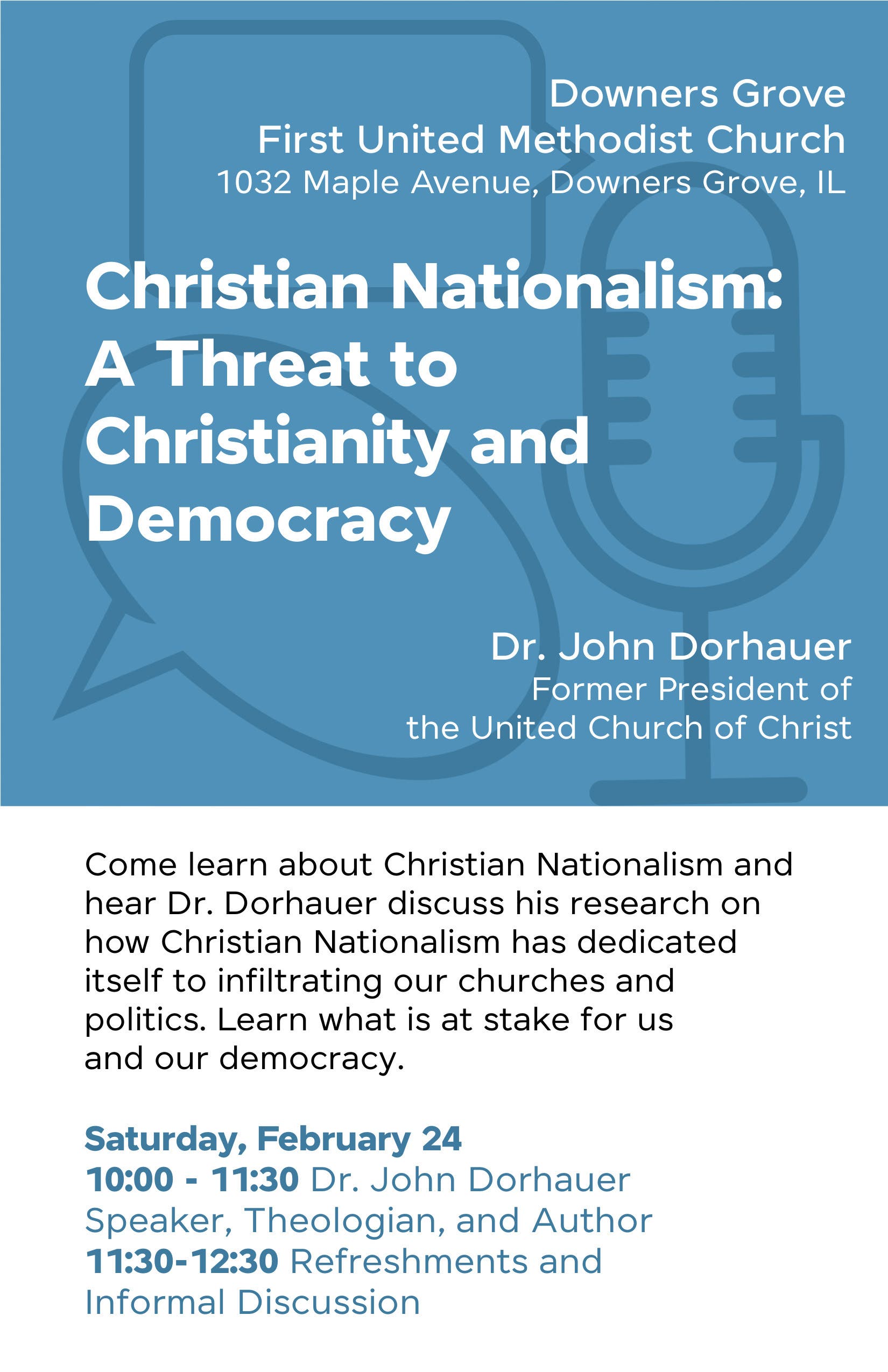 Feb 24 Speaking Event on Christian Nationalism Downers Grove, IL Patch