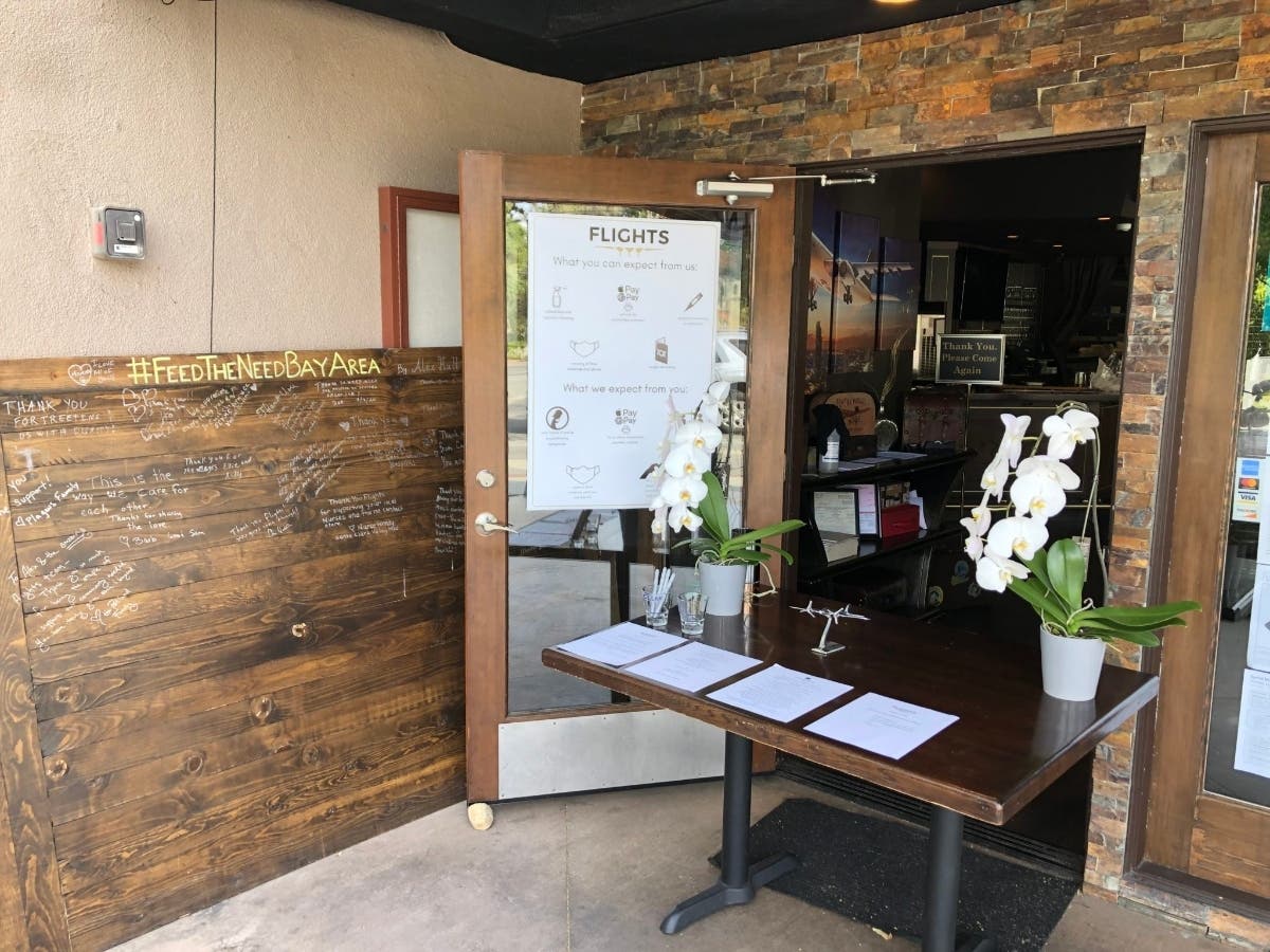 The "Memory Wall" from the FeedtheNeed Bay Area campaign is on display at Flights in Los Gatos. Landlords at that location and two others in the Bay Area have negotiated breaks in rent payments, but the Mountain View landlord is suing for rent.
