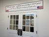 A banner over the doors at the Town Hall entrance proclaims “We, the artists … celebrate our country’s 250th year of independence and the Town of Waterford’s 225th year of independence.”  
