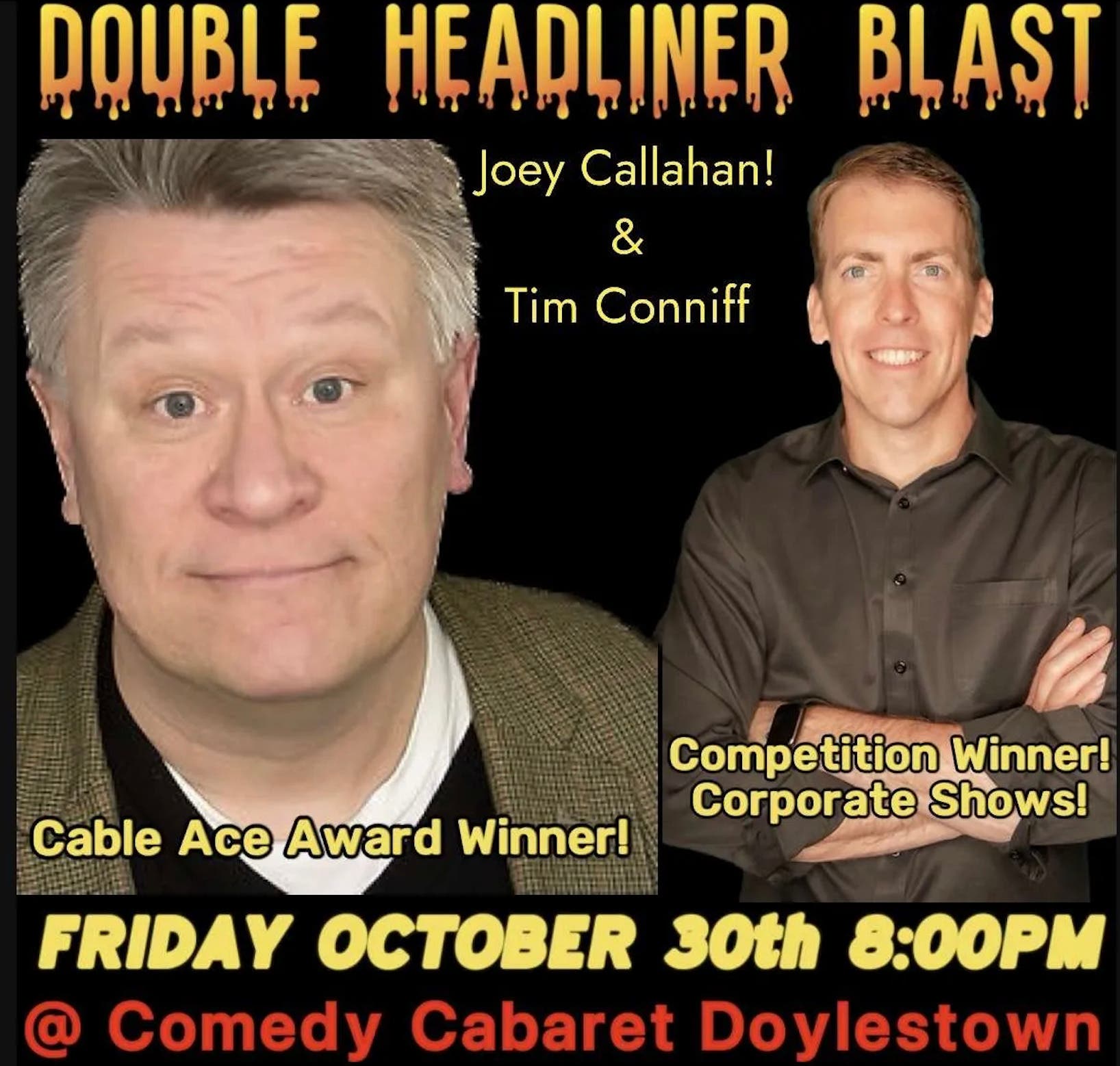 DOUBLE HEADLIINER BLAST OF LAUGHS @ Comedy Cabaret