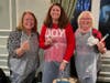 Susan Brannelly Martin of Bridgeport, Susan Kelley of Fairfield and Alanna Kabel of Bridgeport Show Their Brushes for Ovarian Cancer Patients