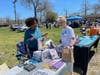 Dr. Elena Ratner talks with vendor Shantana Hazel from SisterGirl Foundation in 2022.