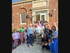 Center is Roger Litz and Elliot Leonard from the Leonard-Litz Foundation along with First Selectman David Bindelglass.  