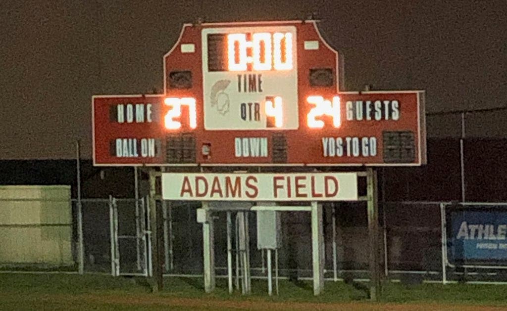 Adams Field scoreboard Adams Field scoreboard