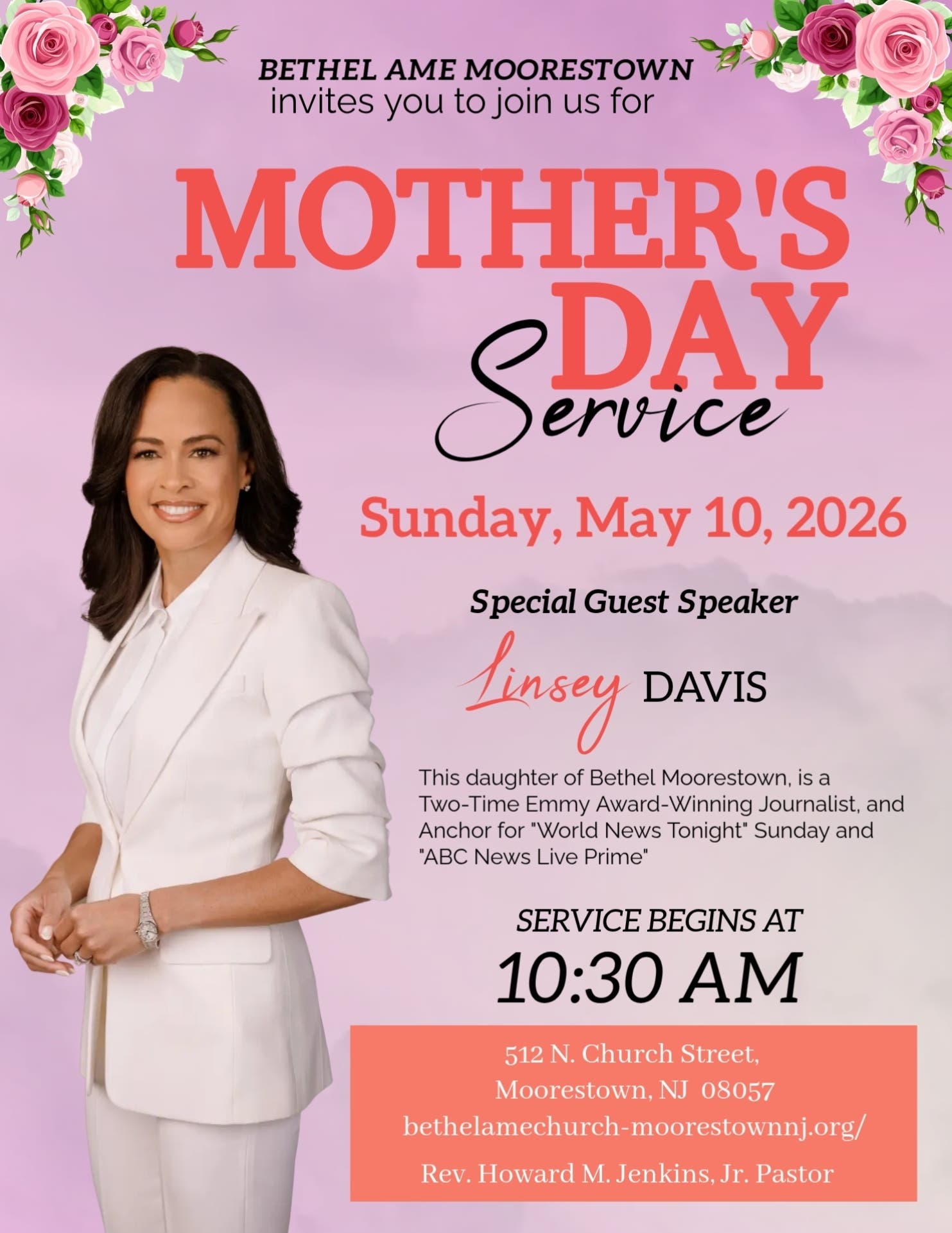 Bethel AME Church Welcomes Emmy Award-Winning Journalist Linsey Davis Home for Mother’s Day Service