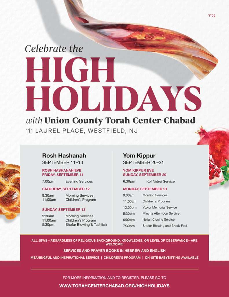 Celebrate the High Holidays with the Union County Torah Center – Chabad