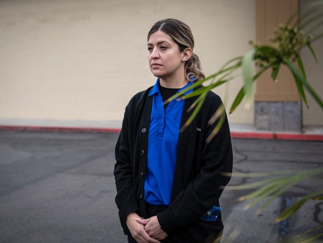 Brittannie Gulley is a cashier at Stater Bros. Market in Norwalk. "It has been very stressful working in the pandemic," Gulley said. "It's scary  because you don't know if somebody has a cold, or the coronavirus." 