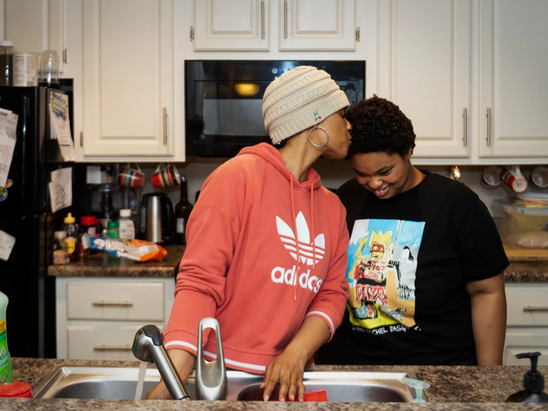 Namirah Jones, at home with her mom Mia Costley, in Corona on May 2, 2022. Jones has severe autism as well as an intellectual disability. 