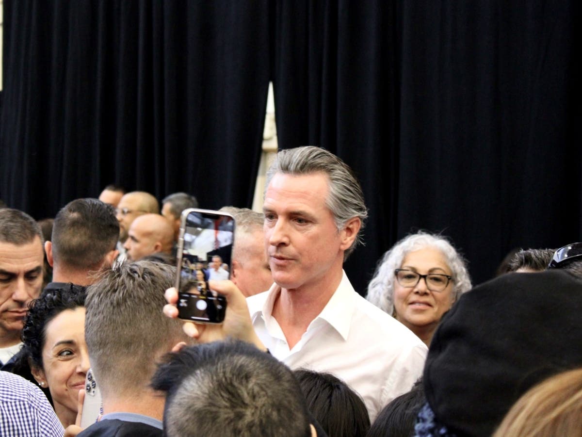 Gov. Gavin Newsom at the Yes on Prop 1 Rally at Long Beach Community College on Sunday, Nov. 6 2022.