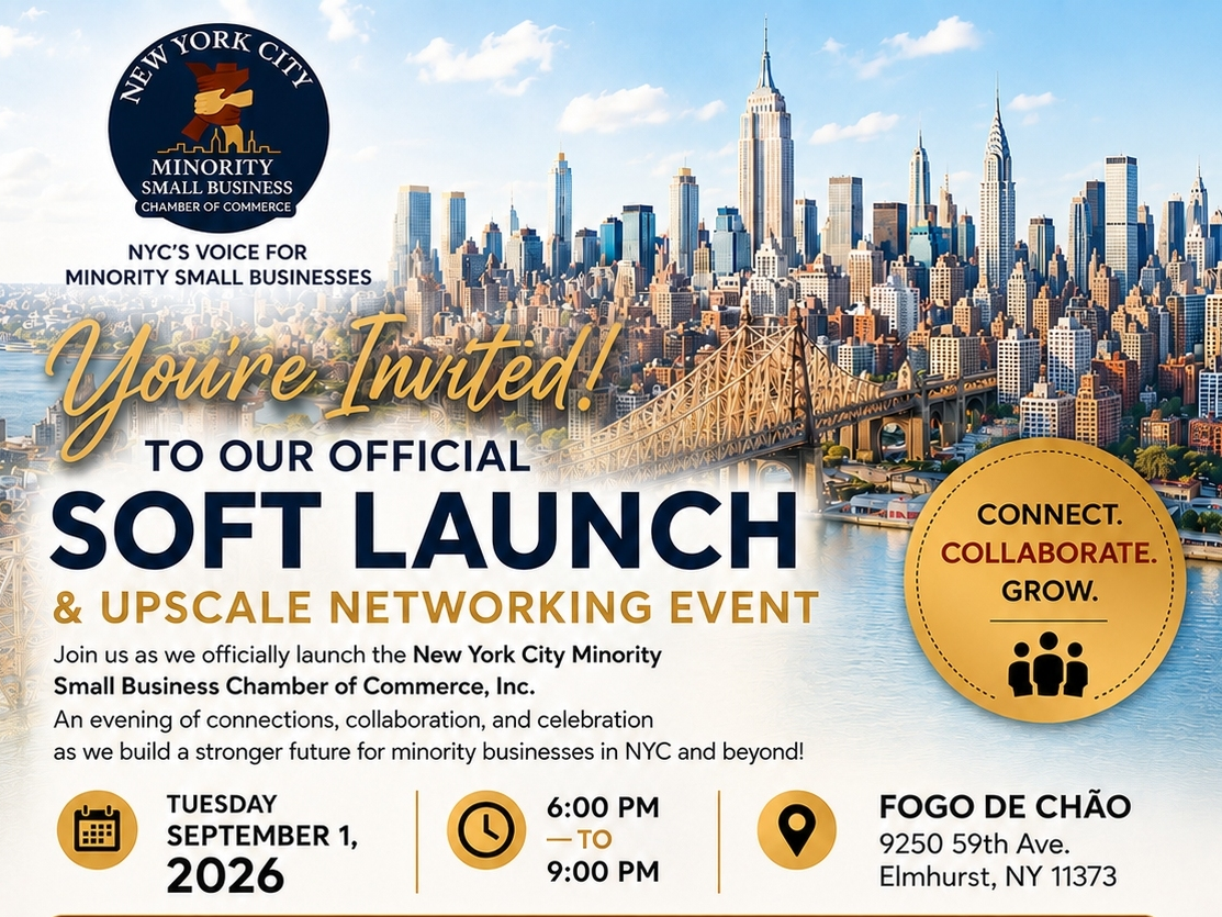 "We are not just creating another professional network. We are building a citywide economic platform that gives minority small businesses a stronger voice, greater visibility & greater access to opportunity," said Phil Andrews, Founding Pres. NYCMSBCC.