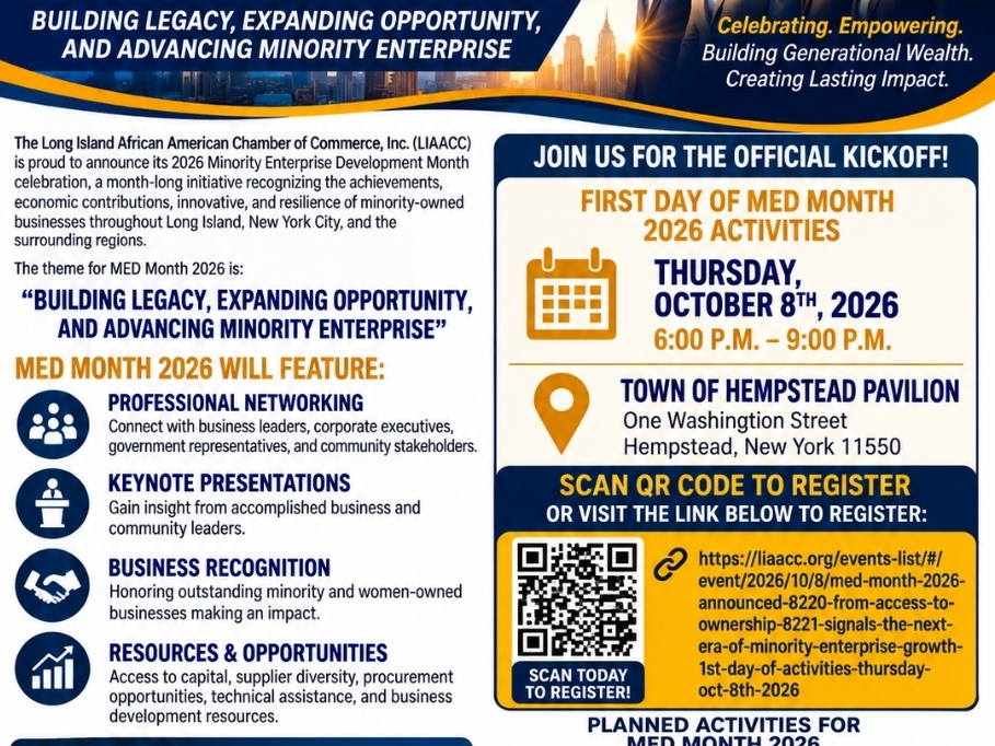 Building upon the momentum of its milestone 15th anniversary, LIAACC entered 2026 focused on expanding its membership, strengthening business relationships and increasing the Chamber’s ability to connect entrepreneurs with opportunities.