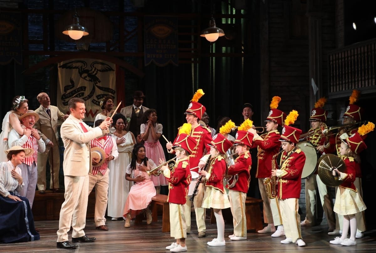 Edward Watts conducts the River City Boy's Band in The Music Man at Goodspeed Musicals