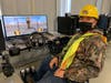 Giuseppe Phillips,  a student in Hunterdon County Polytech Career & Technical High School’s Heavy Equipment Operator Program, uses high-tech simulators to learn new skills.