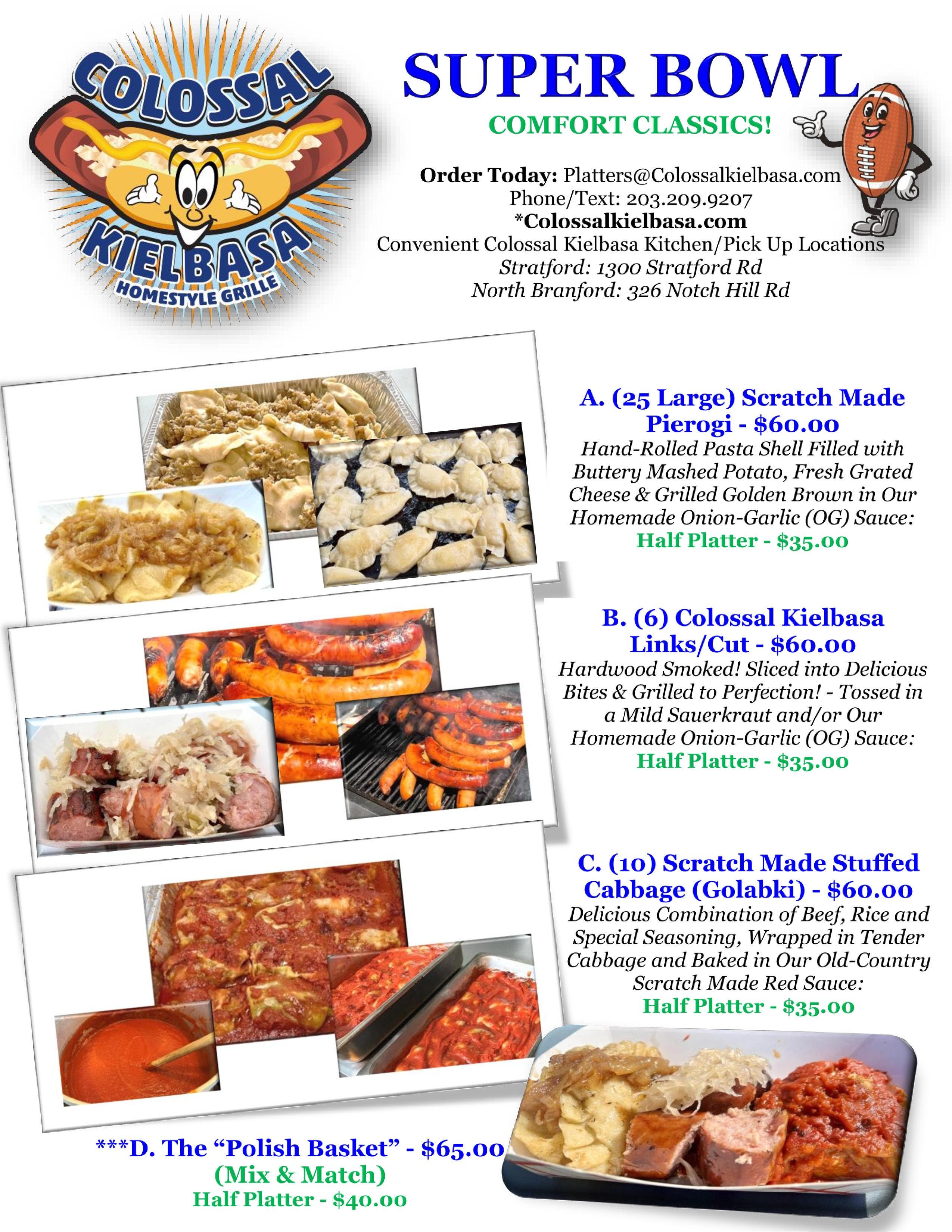 Colossal Kielbasa Homestyle Grille - Super Bowl Platters!