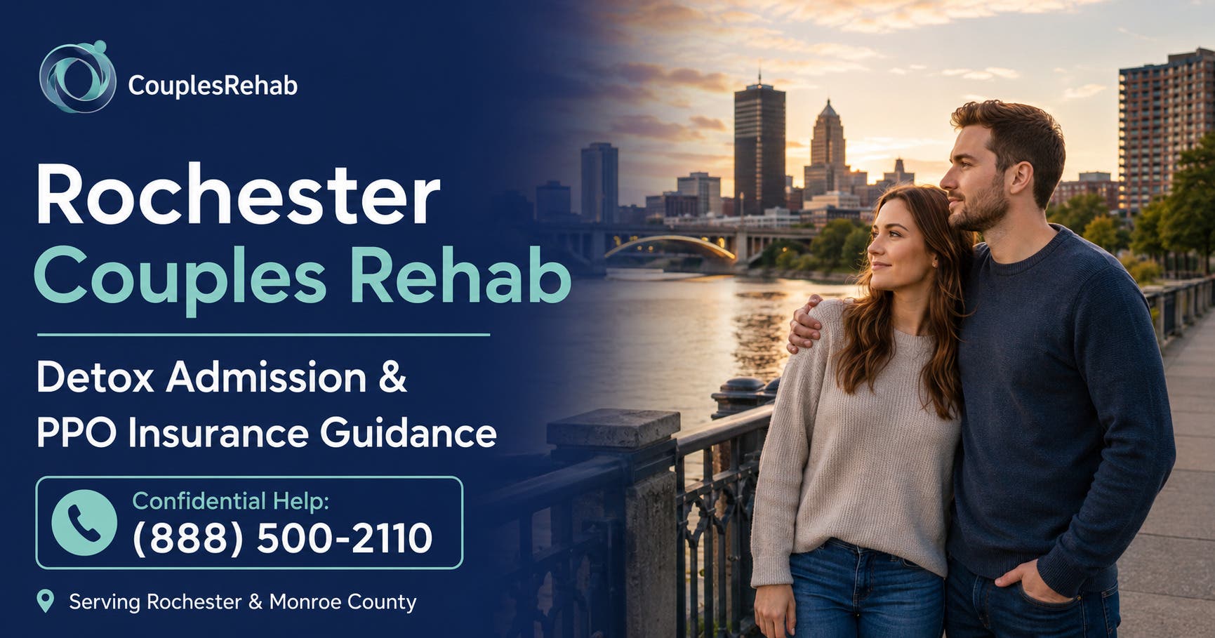 Rochester Couples Detox and Rehab: Detox Admission and PPO Insurance Guidance - Same Day, Same Room