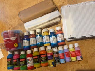 Paints and paper