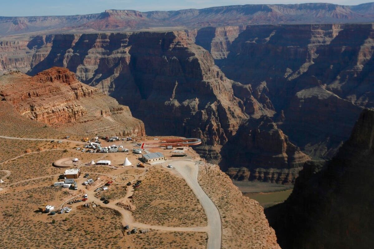 The Skywalk hangs over the Grand Canyon on the Hualapai Indian Reservation, where a tourist fell Thursday.
